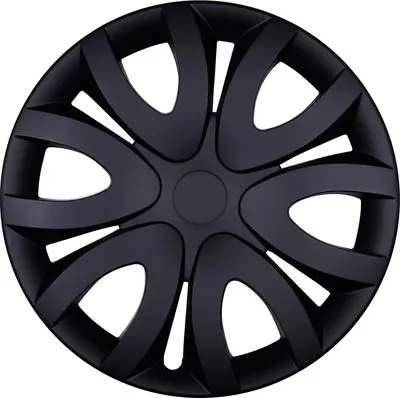 4x Premium Design Hubcaps   Mika   16 Inch #46 IN Black Matte • $143.15