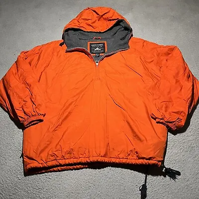 Vintage Abercrombie & Fitch Ski Jacket Mens Large Orange Lined Oversized Baggy • $47.99