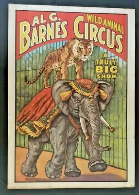 $7.99 • Buy 1960 Al G Barnes Circus World Museum Wild Animal Poster  Elephant Vintage WS