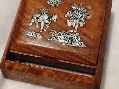 Wood Jewelry Box With Mother Of Pearl Inlay • $20