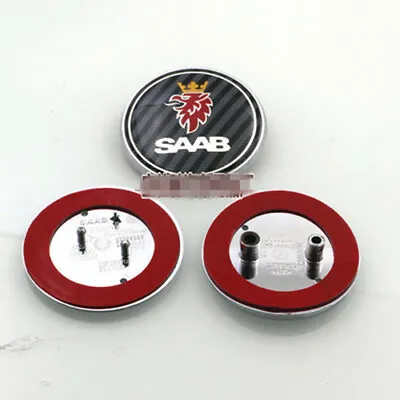 2x Saab Badge 9-39-5 Set Boot Back & Bonnet Front Logo Emblem 68mm • $14.99