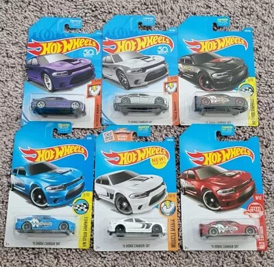 New 1/64 Hot Wheels '16 Dodge Charger Hellcat '18 SRT Lot Of 6 Torred Plum Black • $36.99