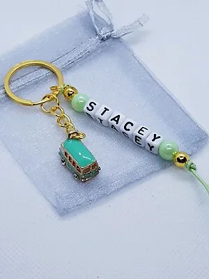 Personalised Green Camper Van Keyring Traveller Gifts Caravan Keyring • £5.45