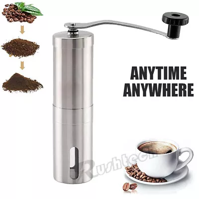 Manual Coffee Grinder Stainless Steel With Ceramic Burr Bean Mill Portable NEW • $12.96