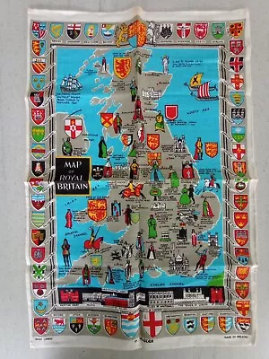 Map Of Royal Britain Irish Linen Tea Towel By Ulster - Brand New • £9.99