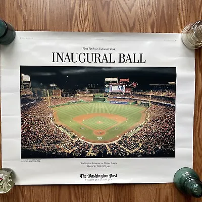 WASHINGTON NATIONALS INAUGURAL BALL 2008 ATLANTA BRAVES MLB POSTER 28 X22  POST • $16.99