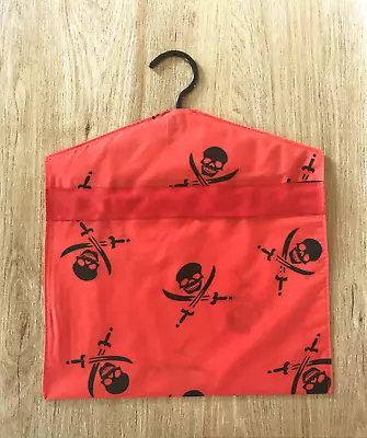 PEG BAG WITH HANGER - Red With Black Scull & Cross Bones *Hand Made UK* • £4.99