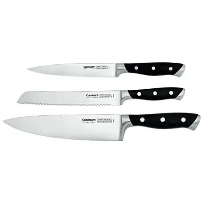 NEW Cuisinart Ice Hardened Inox 3pc Chef's Set Kitchen Cook Set Knife  • $75.99