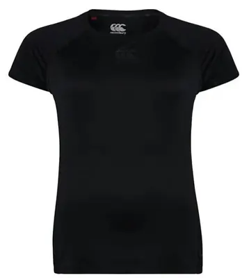 CANTERBURY Vapodri Womens Short Sleeve Black Superlight T-Shirt Size UK 10 NEW • £19.99