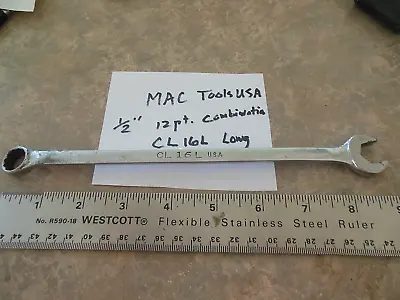 MAC TOOLS 1/2 -- 12 Point Combination LONG  9  WRENCH CL16L USA USED • $10.79