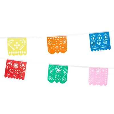 Colourful Mexican Fiesta Flag Plastic Bunting Party Decoration - 20ft Long - New • £2.95