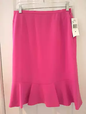 Jones New York Skirt Women's Size 6 Pink Peplum Hem Preppy Office Career Wear • $20.59
