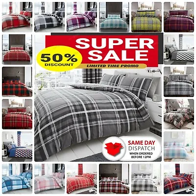 £14.99 • Buy Reversible Duvet Quilt Cover Bedding Set Single Double King Size With Pillowcase