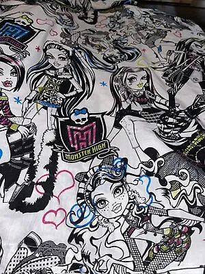 Monster High Twin Flat Bed Sheet Bedding Mattel Dolls Bed Sheet Laura Cotton Pol • $22