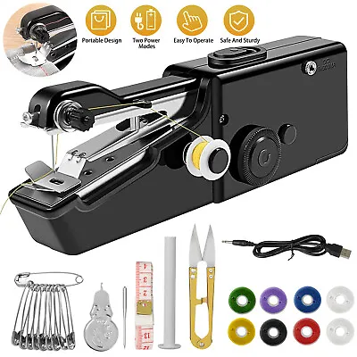 DIY Mini Sewing Machine Electric Stitch Portable Hand Cordless Travel Household • $15.98