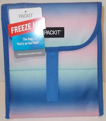$10.50 • Buy PackIt Freezable Lunch Bag Box Pink Blue Top Closure Colorful Travel Food
