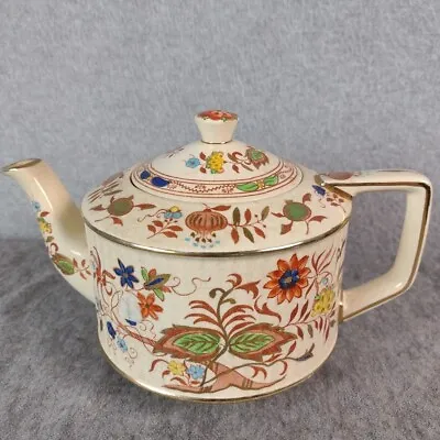 Vintage 1930's SADLER ENGLISH Teapot With Lid Floral Pattern Gold Trim Accents • $54.99