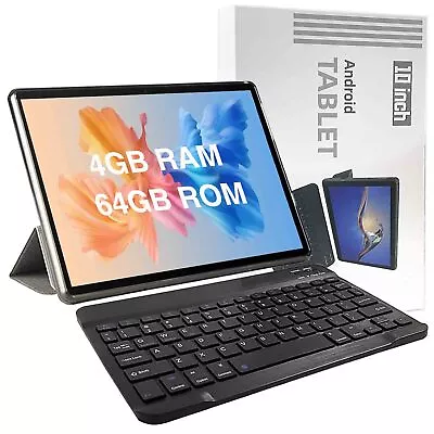 Android 11 Tablet PC 10.1 Inch 4GB 64GB Tablet With Keyboard Quad-Core BT WiFi • $84.98