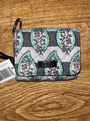 NWT Vera Bradley Iconic RFID Card Case Mini Trifold Wallet In Paisley Stripes • $14