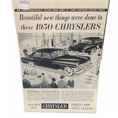 Vintage 1950 Chrysler Beautiful New Things Were Done Ad Advertisement • $10