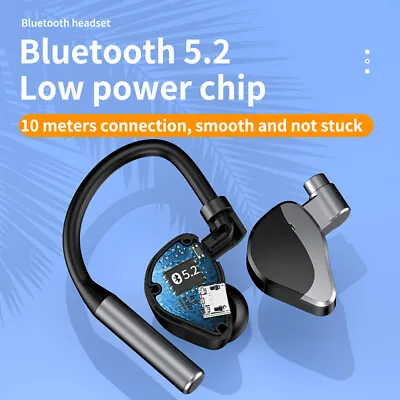 Bluetooth 5.2 Headset Wireless Earbuds Mini Earphones Stereo Headphones Ear Hook • $6.22