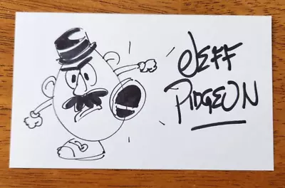 Autograph Jeff Pidgeon Original MR POTATO HEAD Sketch 3x5 Card W/coa WALT DISNEY • $29.95