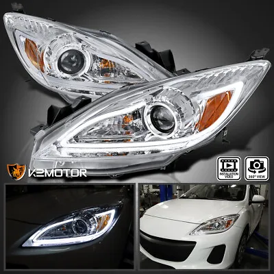 Clear Fits 2010-2013 Mazda 3 LED Strip Projector Headlights Lamps Left+Right • $283.38