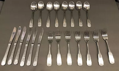 $19.95 • Buy 21 Piece Shell Design UPDATE Stainless Flatware 7 CR FORKS, 8 SPOONS, 6 KNIVES
