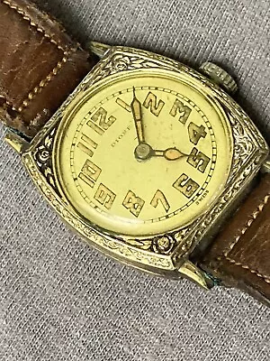 W Art Deco Wristwatch DIONE  179  15 Jewels 2 Adj Engraved Case • $15.50