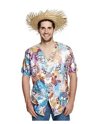 Mens Hawaiian Flower Shirt Fancy Dress Costume Summer Hawaii Luau Stag Beach • £4.99