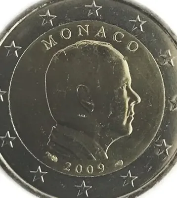 Monaco Coin 2€ Euro 2009 Rainier Prince Montecarlo New UNC From Roll • $9.31