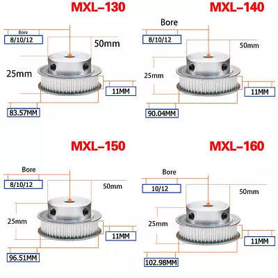 MXL Timing Belt Pulley 130-160 Teeth Bore 8-  12mm 3D Printer Synchronous Wheel • $28.77