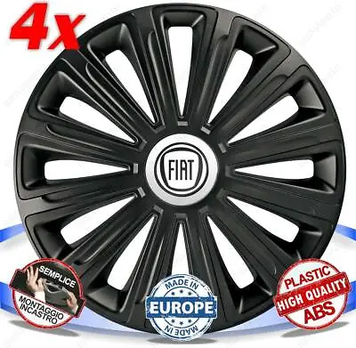 £129.79 • Buy Set 4 Bolts Wheel Cover Wheels Caps 16 Trend Black For Fiat Ulysse