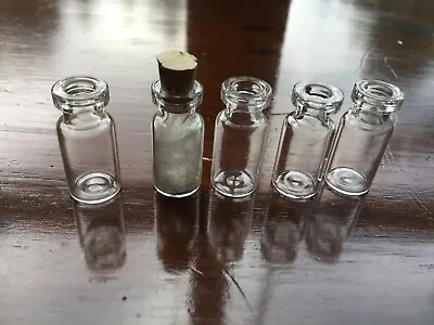 5 Tiny Jars Vials Mini Arts Glass Bottles Round Cute Little Gift Accessories • $2.99