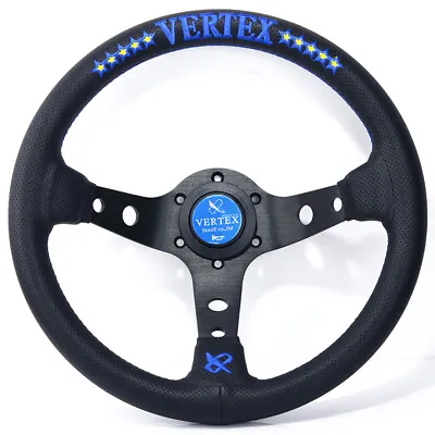 Universal 13inch Vertex Blue Jdm Car Racing Deep Dish Sport Steering Wheel • $96.80