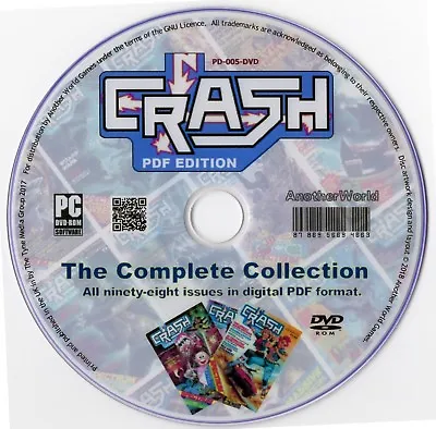 CRASH MAGAZINE Complete Collection On Disk ALL 98 ISSUES (QL/ZX81/Spectrum Games • £4.99