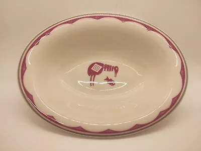 PIPESTONE ANCIENT MIMBRENO OVAL DISH 10x7.25  Indian Burgundy SANTA FE RR DINING • $49.95