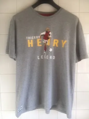 XL 48-50  Arsenal Thierry Henry Legend Grey Cotton T-Shirt Rare Football Used • £15