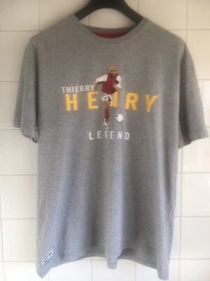 XL 48-50  Arsenal Thierry Henry Legend Grey Cotton T-Shirt Rare Football Used • £15