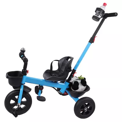 3-In-1 Kids Tricycle For 1 To 5 Yea Old With Parent Steering Push Handle Blue • $118.09