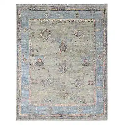 8'x10' Aloe Green Hand Knotted Oushak Supple Collection Wool Oriental Rug R84869 • $1186.20