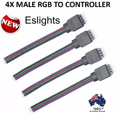 4x Male 4 Pin Rgb Led Strip Light To Controller Connectors Wire 10mm 3528 5050  • $7.95