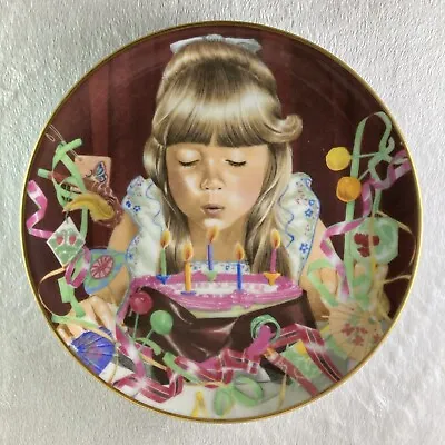 BIRTHDAY WISH Plate Magic Moments Of Childhood Danbury Mint Party Cake & Candles • $14.95