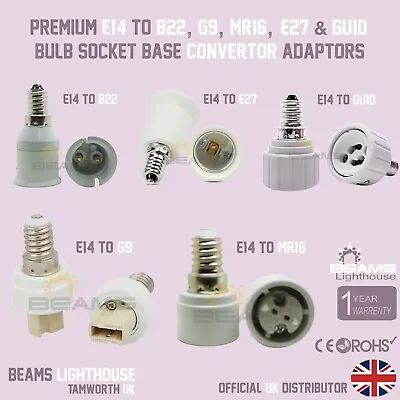 2x SES E14 To E27/MR16/GU10/B22/G9 LED/CFL Adaptor Convertor Light Bulb Holder • £4.40