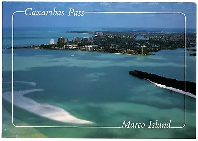 Vintage Aerial View Of Caxambas Pass Marco Island Florida Postcard 1980's • $3.99