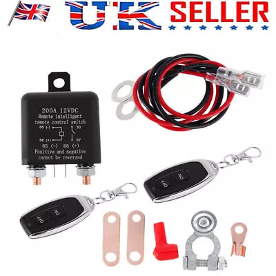 Wireless Remote Car Battery Disconnect Relay Master Kill Cut-off Switch Isolator • £14.99