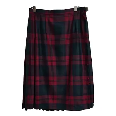 JAMES PRINGLE WEAVERS  Of Scotland Kilt Tartan Skirt Pure Wool Midi Maxi UK 22 • $40