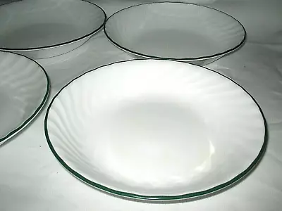 $48.99 • Buy 4 Pc CORELLE Callaway Ivy Soup Pasta Bowls Green Rim Swirls No Decal 8 1/2  More