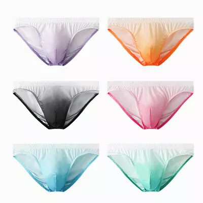 Men Ultra-Thin Soft Elastic Bikini Briefs Breathable Low Rise Underwear Knickers • £5.15