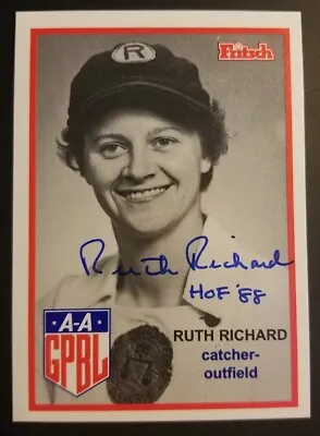 Ruth Richard Rockford  Peaches 1995 Aagpbl Signed Womens League Baseball Card • $29.95